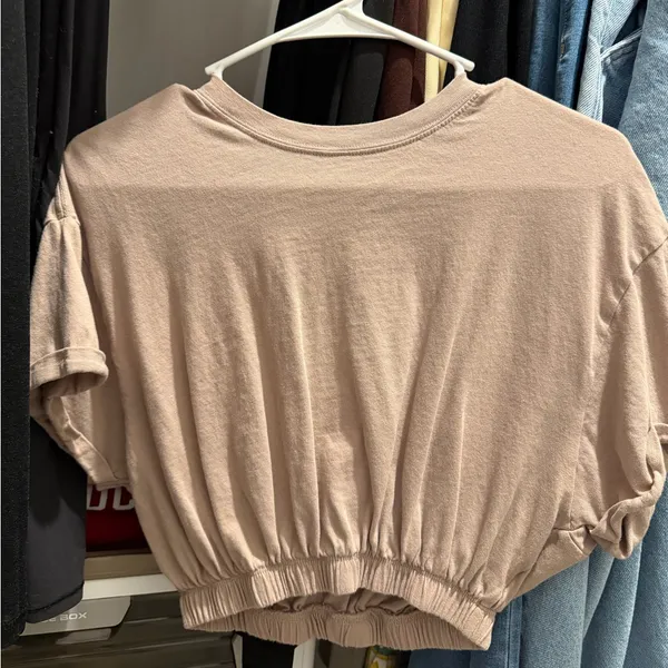 Garage Light Brown Scrunch Crop Top - Image 5