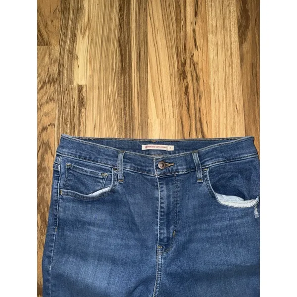 Levi's 31x30 720‎ High Rise Super Skinny Jeans Ripped Distressed Hyper Stretch - Image 2