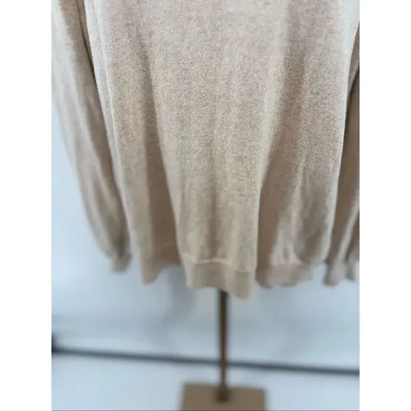 J.Crew Factory With Cashmere Crewneck Sweater Medium Oatmea - Image 5
