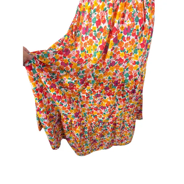 BTFBM‎ One Shoulder Maxi Dress Womens Medium Multicolor Excellent Floral Smocked - Image 12