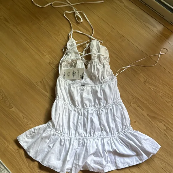 Zara White Mini Dress - Image 3