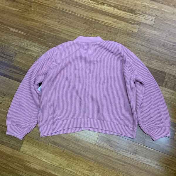 Old Navy Pink Ribbed V Neck Button Front Cardigan Sweater XL Casual Chunky Knit‎ - Image 4