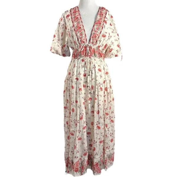Free People Dainty Ethereal Cottage Floral Lysette Maxi Dress Large Bohemian - Image 7