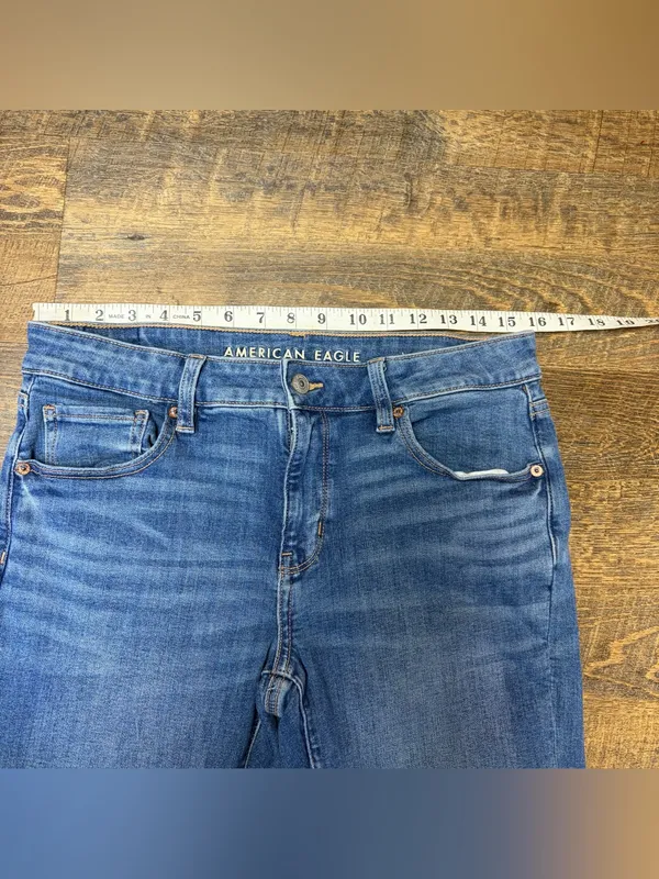 American Eagle Kick Boot Next Level Stretch Jeans Womens 10 Blue Denim - Image 4