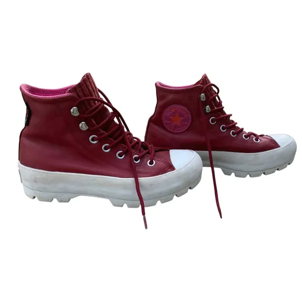 Converse Lugged Winter Boots Women 7 Burgundy GORE-TEX Leather Platform Gorpcore - Image 7