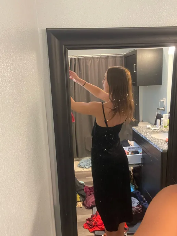 Missufe Long Sparkling Black Dress - Image 3