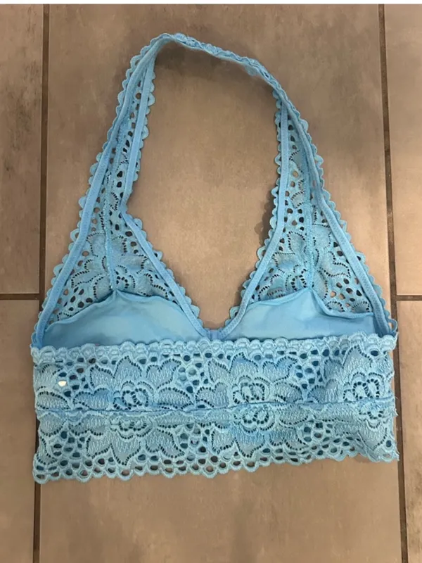 Aerie Lace Halterneck Bralette | Blue - Image 3