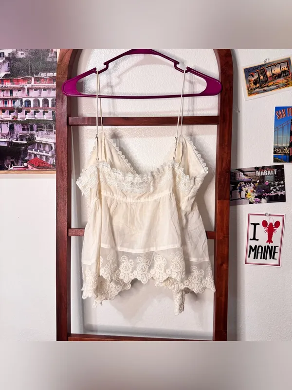 Abercrombie Babydoll Lace Trim Cami Tank Top - Image 11