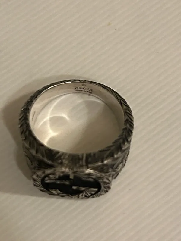 Gucci GG Logo Sterling Silver 925 Ring Unisex 445302 - Image 7