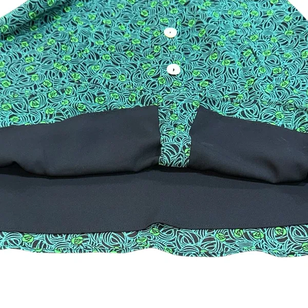 Wilfred Aritzia Forest Green‎ Print Button Front Lined Fit & Flare Dress Size 0 - Image 5