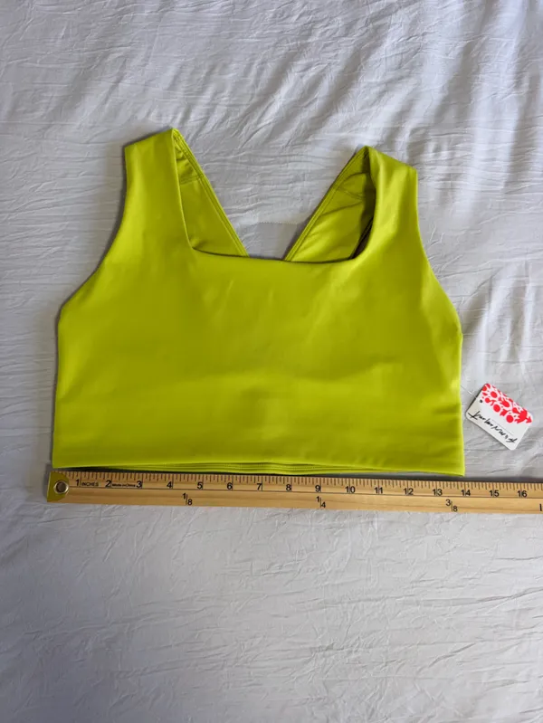 Free People Neon Yellow Racerback Sports Bra - Image 7
