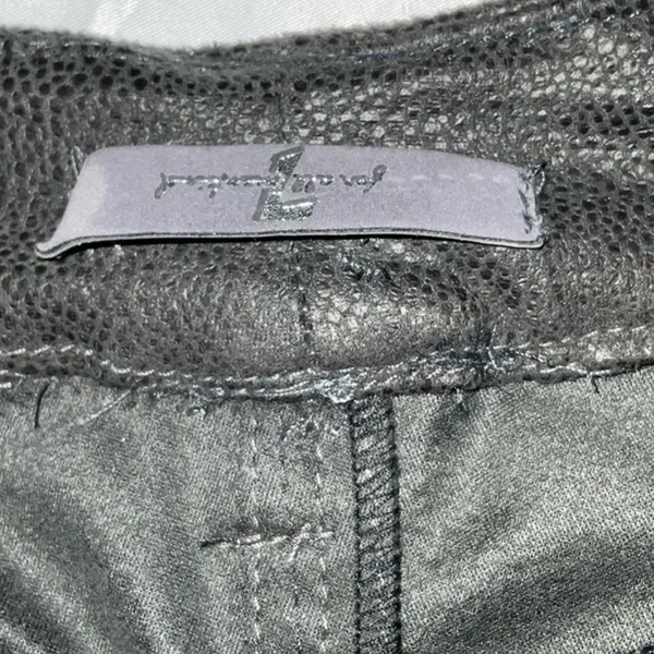 7 For All Mankind Metallic Coated High Rise Skinny Jean 28 Goth Punk Rocker Rave - Image 11