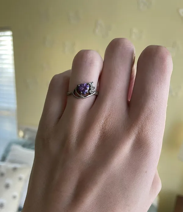 Real Amethyst Ring Purple - Image 2