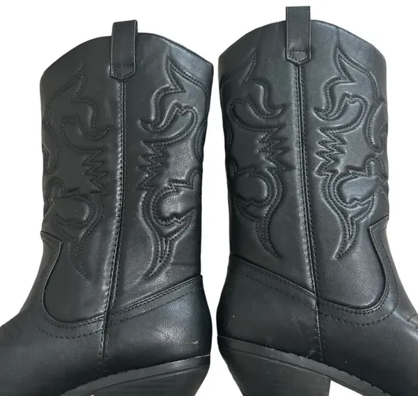 Princess Polly Black Western Cowboy Boots Embroided - Image 2