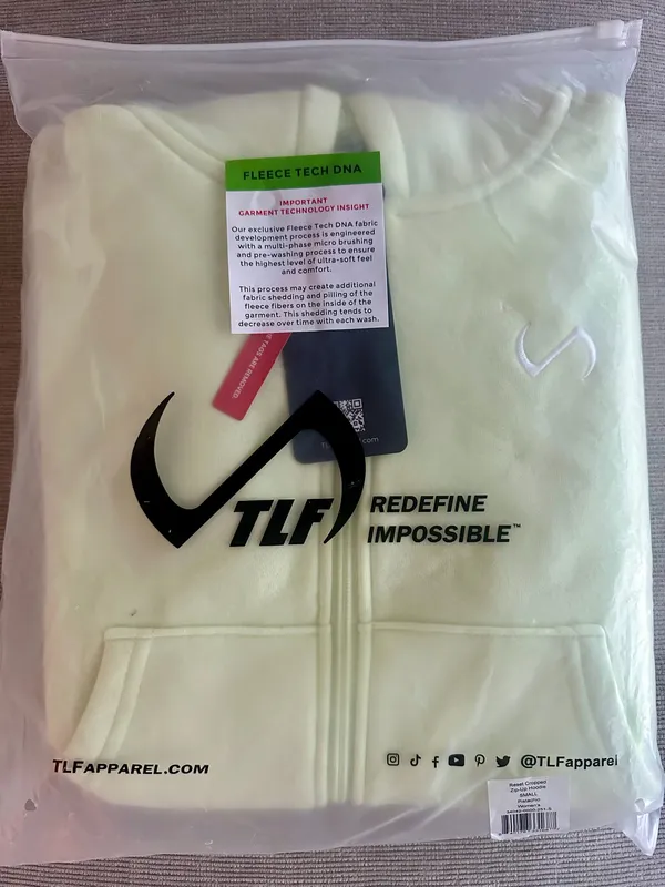 TLF Reset Cropped Zip-Up Hoodie Sweatshirt Green Small - Image 3