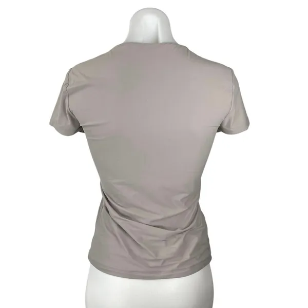 Abercrombie & Fitch Beige Tan Crewneck Short Sleeve Slim Tee T-shirt Top Size M - Image 3