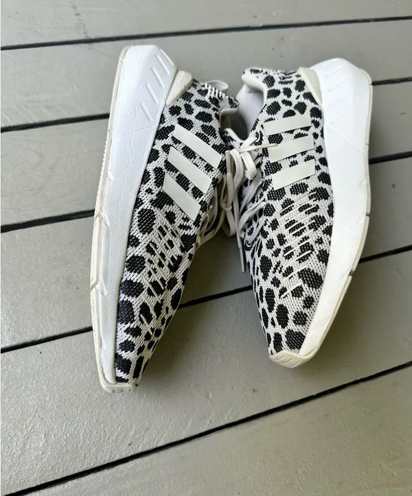 Adidas Women's Swift Run 22 "Dalmatian / Leopard" Running Shoes|Black white~7.5 - Image 3