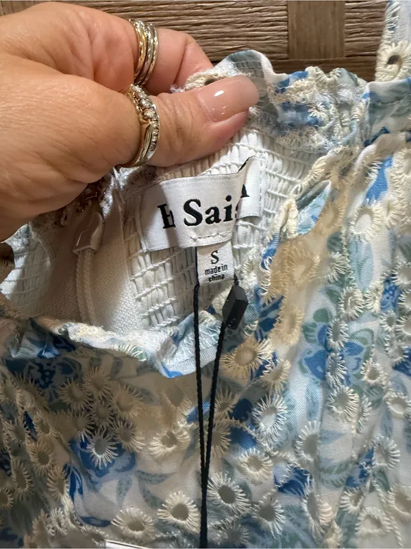 NWT Anthropologie En Saison Claire Midi Dress Eyelet Floral Tiered Fairy Size S - Image 12