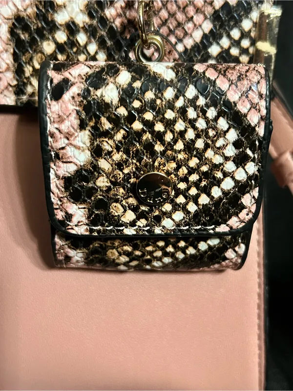 Dune London Pink Snake-Print Top Handle Crossbody Bag Sanitizer Holder NWOT - Image 8