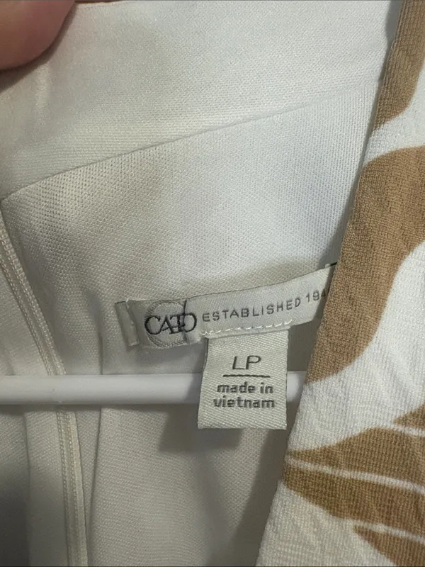 Cato Tan & White Abstract Print jumpsuit with Tie Waist Large petite - Image 2