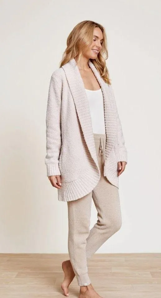 Barefoot Dreams CozyChic Open Front Chenille Shawl Cardi Seashell Womens Size L/ - Image 2