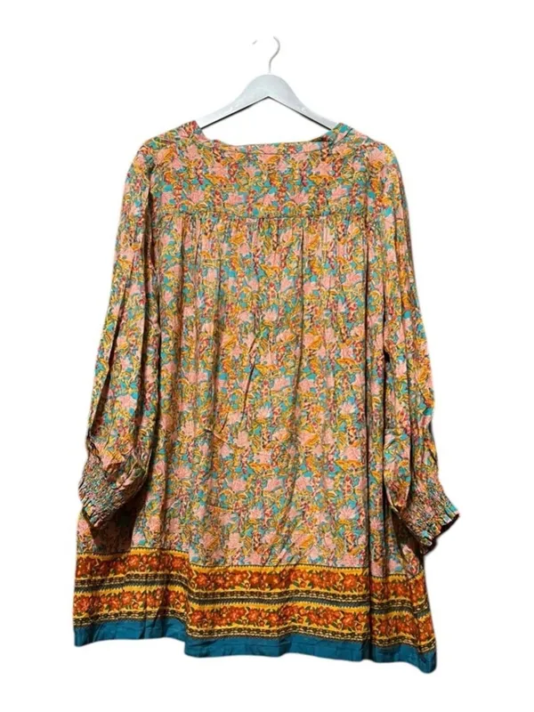 NWT Natural Life Dara V-Neck Tunic Dress Boho Floral Tassel Mini Medium - Image 2