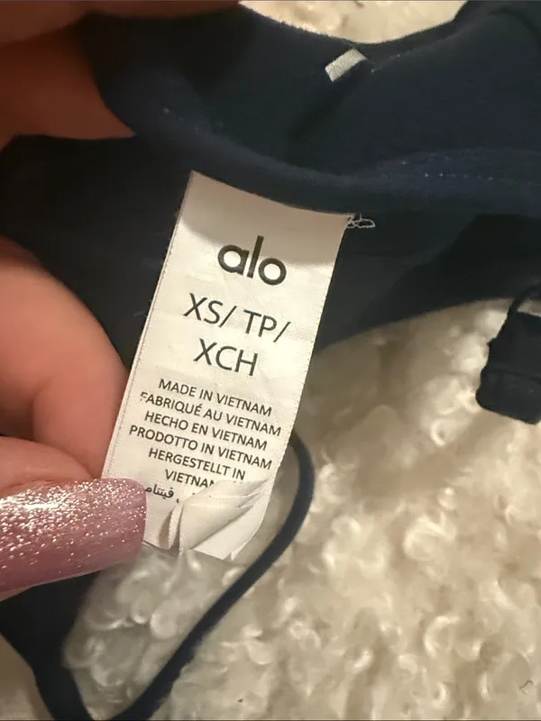 ALO Yoga Blue Ribbed Underband Strappy Sports Bra - Image 3