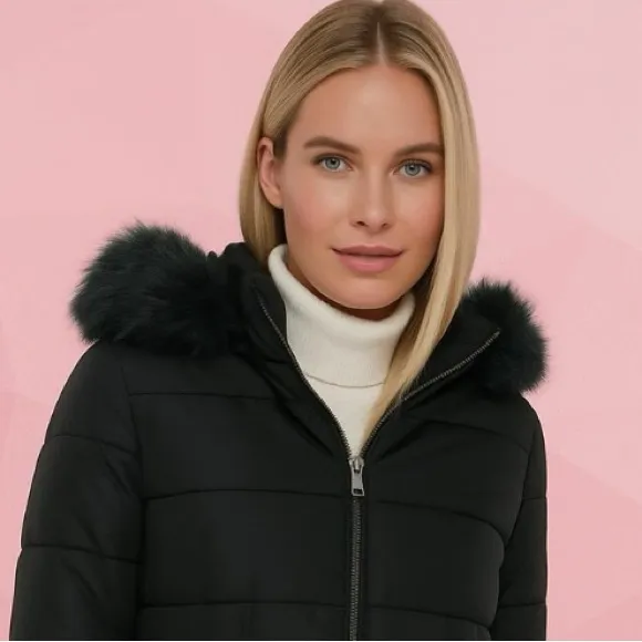 🆕 🌹🧥$495 Barbour Franchesca Winter Black Parka Jacket Puffer Coat UK 12 | US 8 - Image 3