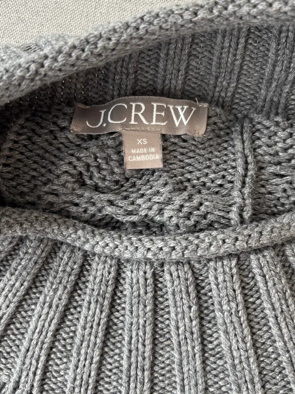 J.Crew 2025 Rollneck Cable Knit Sweater Heather Carbon Gray - Image 3