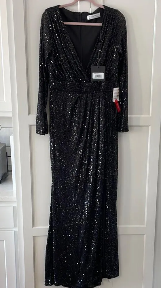 Mac Duggal Long Sleeved Sequin Gown NWT - Image 2