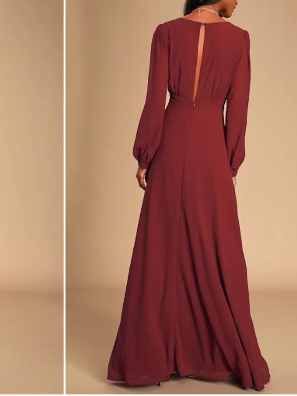 LULU's Elegant Prom Wedding Bridesmaid Elegant Sophisticated Romantic Maxi - Image 5