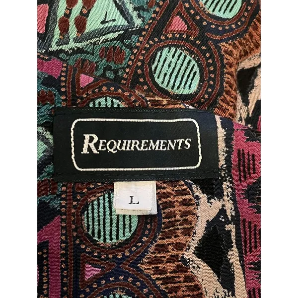 VINTAGE REQUIREMENTS Jacket Womens Large Multicolor Geometric Print Made USA 90s - Image 7