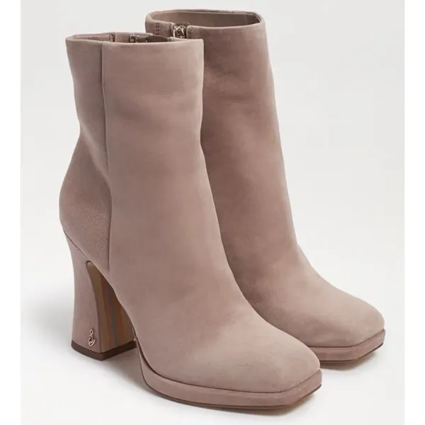 SAM EDELMAN JAYE Women's Suede Mid Calf Ankle Boots Cashmere Suede Size 8.5 - Image 2