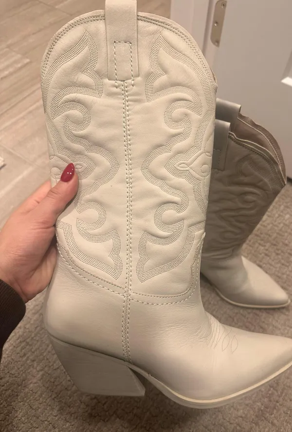 Steve Madden White Cowgirl Boots - Image 3