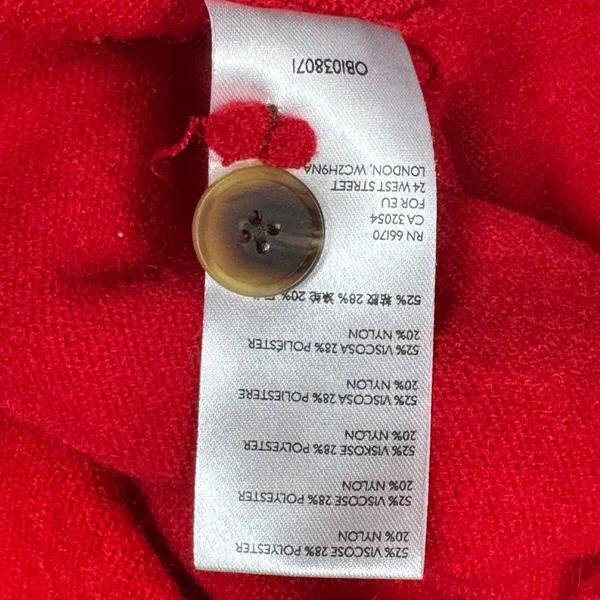 Anthropologie Red Button Front Tunic Sweater Womens M Long Sleeve Knit Top - Image 7