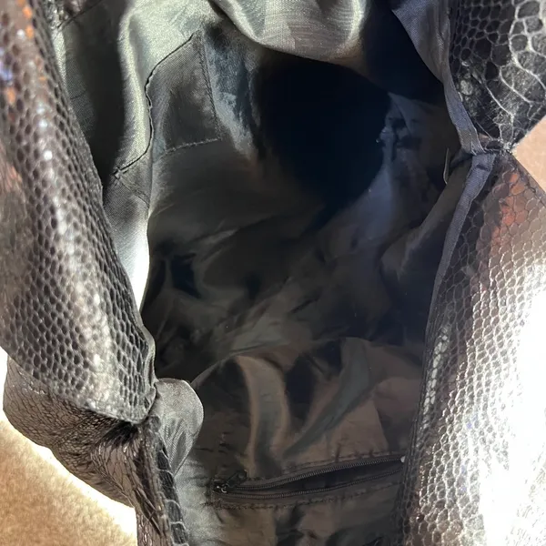 Snakeskin Hobo Bag Shoulder Bag Designer‎ Style Tote Large - Image 4