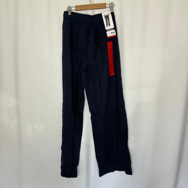 Briggs Navy Blue Linen Blend Pants High Rise Straight Leg NWT Womens Medium - Image 6