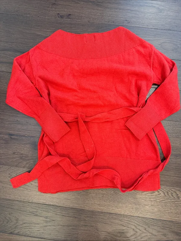 Ett:twa by Anthropologie Red Sweater in Size Small with Tie Waist - C11-266 - Image 6
