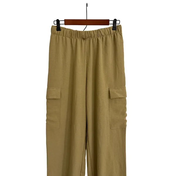 Rachel Zoe Brown Tan Mid Rise Cargo Parachute Pants Size Women's Small NWT - Image 2