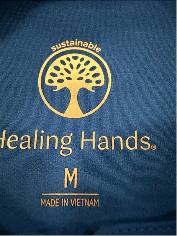 Healing Hands 360 Sandy Scrub Top Royal Blue Zip Stand Collar Stretch Womens M - Image 10