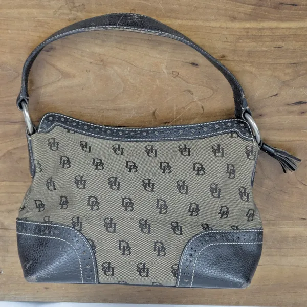 Dooney & Bourke Signature Leather & Canvas Shoulder Bag - Image 2