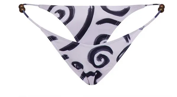 Pretty Little Thing Monochrome Swirl Print Beach Detail Bikini Set - Image 7
