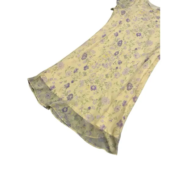 Vintage Expressions Y2K Dress Womens 22W Sheer Yellow Floral Chiffon Maxi Fairy - Image 4