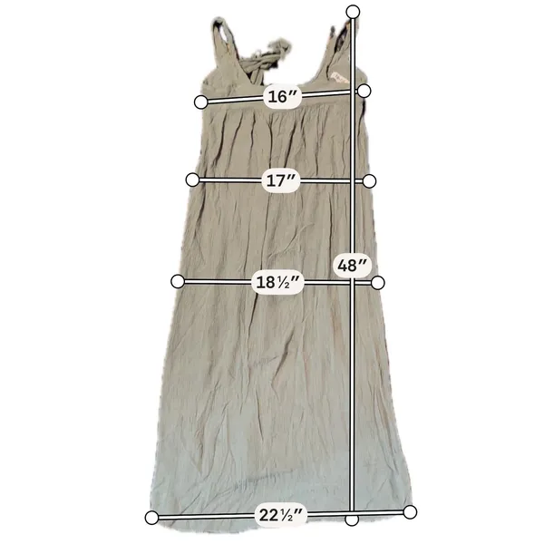 Lilyful Maxi Dress Women Small Sage Green Excellent Tie Back Crinkle Gauze D5756 - Image 6