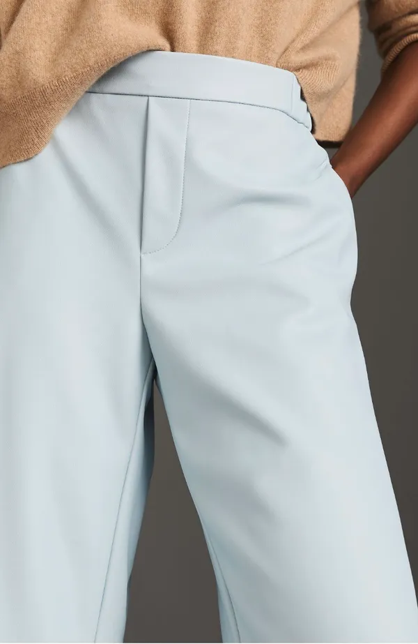 Maeve Faux Leather Cropped Wide-Leg Pants, Size XS/S - Image 3