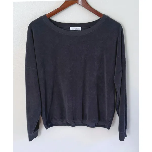 Barefoot‎ Dreams Beach Lightweight Terry Dolman Pullover Lounge Top Navy Sz Med - Image 2