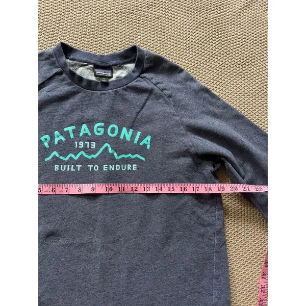 Patagonia‎ Womens Geologers Ahnya Crewneck Sweatshirt Blue Logo Sz M - Image 6