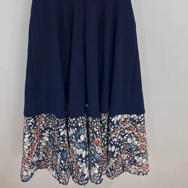 Hutch Navy Blue Butterfly Wing Print Hem Racerback Fit & Flare Dress 6 Whimsical - Image 8