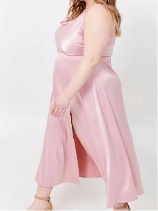 Altar'd State Arula light pink satin dress - Image 3
