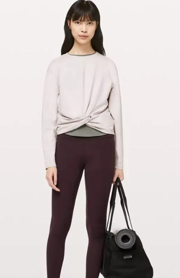 Lululemon Tuck & Gather Twist Front Long Sleeve Pullover Top Sweatshirt size 8 - Image 5